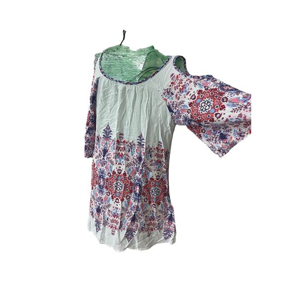 FIG & FLOWER ANTHROPOLOGIE TUNIC BLOUSE COLD SHOULDER SZ S BOHO COTTAGE CORE - Picture 7 of 16